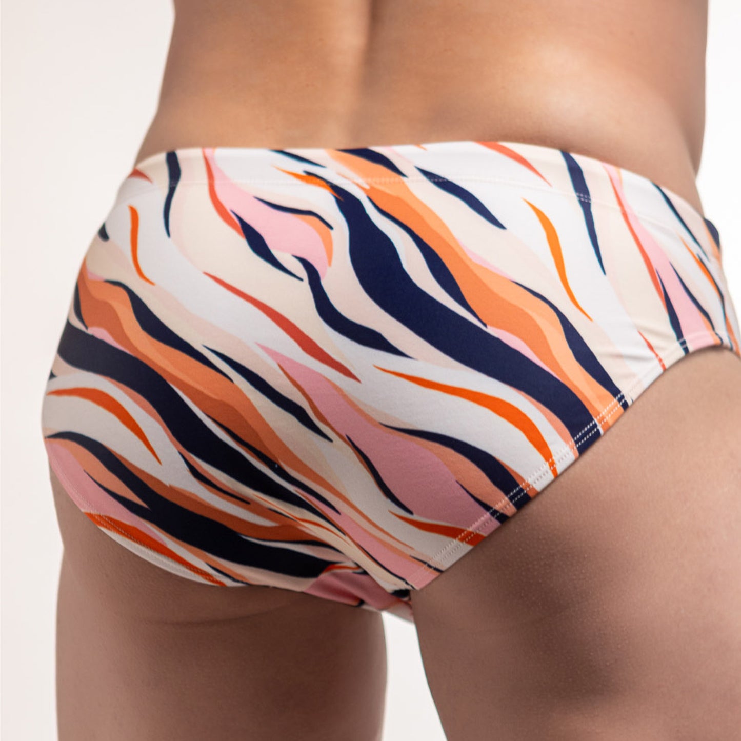 Bow Swim Brief | Pink Tiger Print
