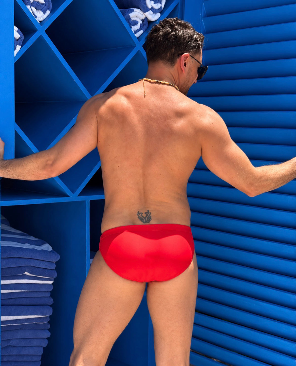 Apollo Swim Brief in Chilli Red, sculpted low-rise fit and curved pouch, Archer Swimwear