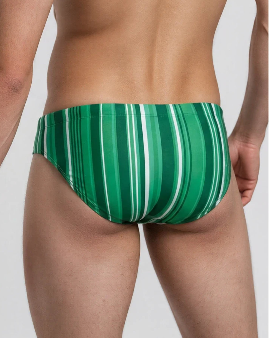 Bow Swim Brief | Decoded Stripe Green