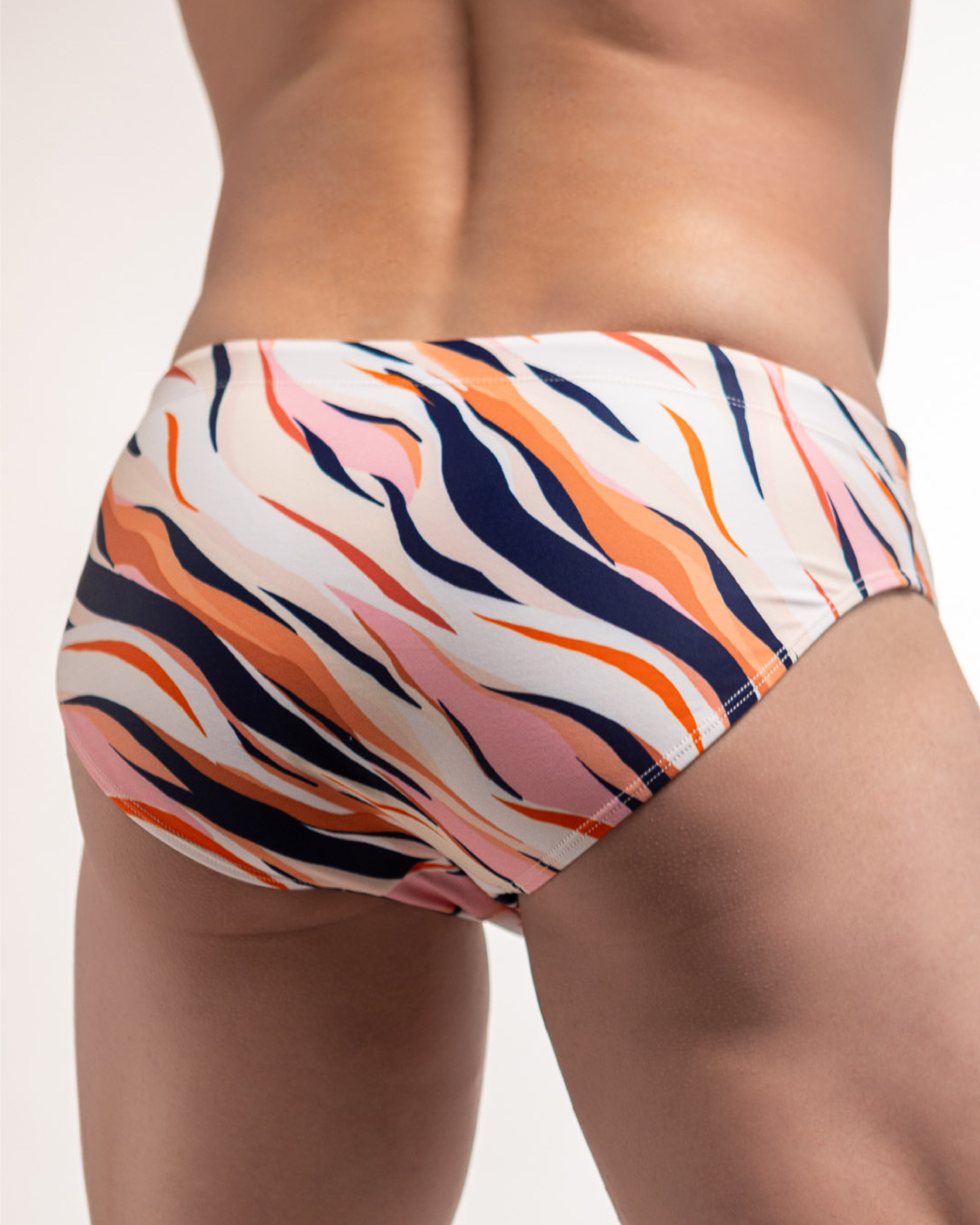 Bow Swim Brief | Pink Tiger Print