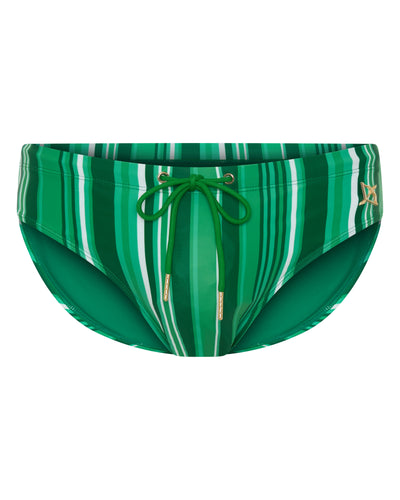 Bow Swim Brief | Decoded Stripe Green