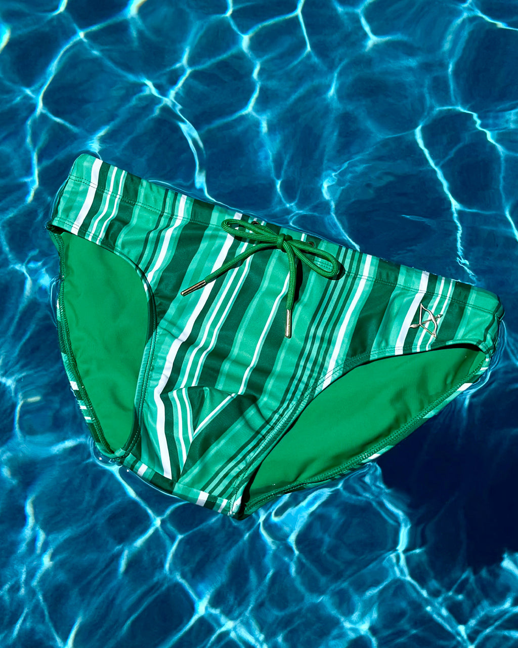 Bow Swim Brief | Decoded Stripe Green