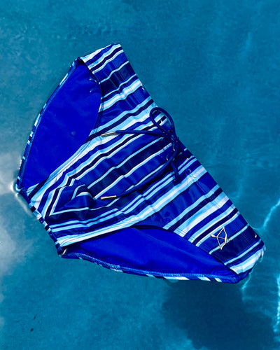 Bow Swim Brief | Decoded Stripe Blue