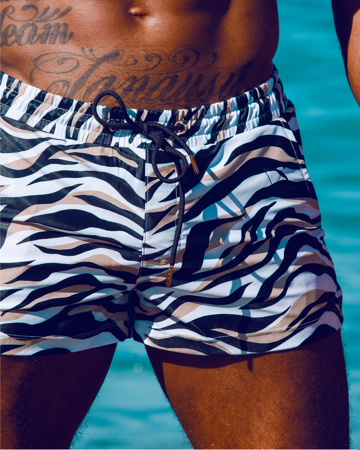 Arrow 3" Swim Short | Zebra Print | Eco Repreve, Athletic Fit
