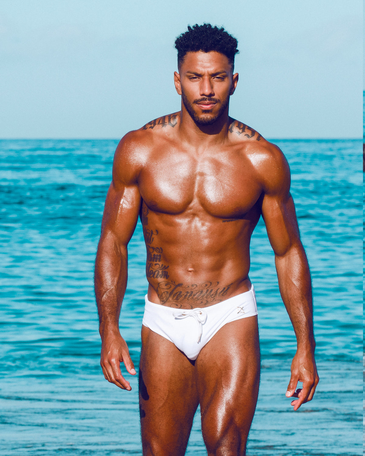 Apollo Swim Brief | Salt | Crisp White, Sculpted Fit
