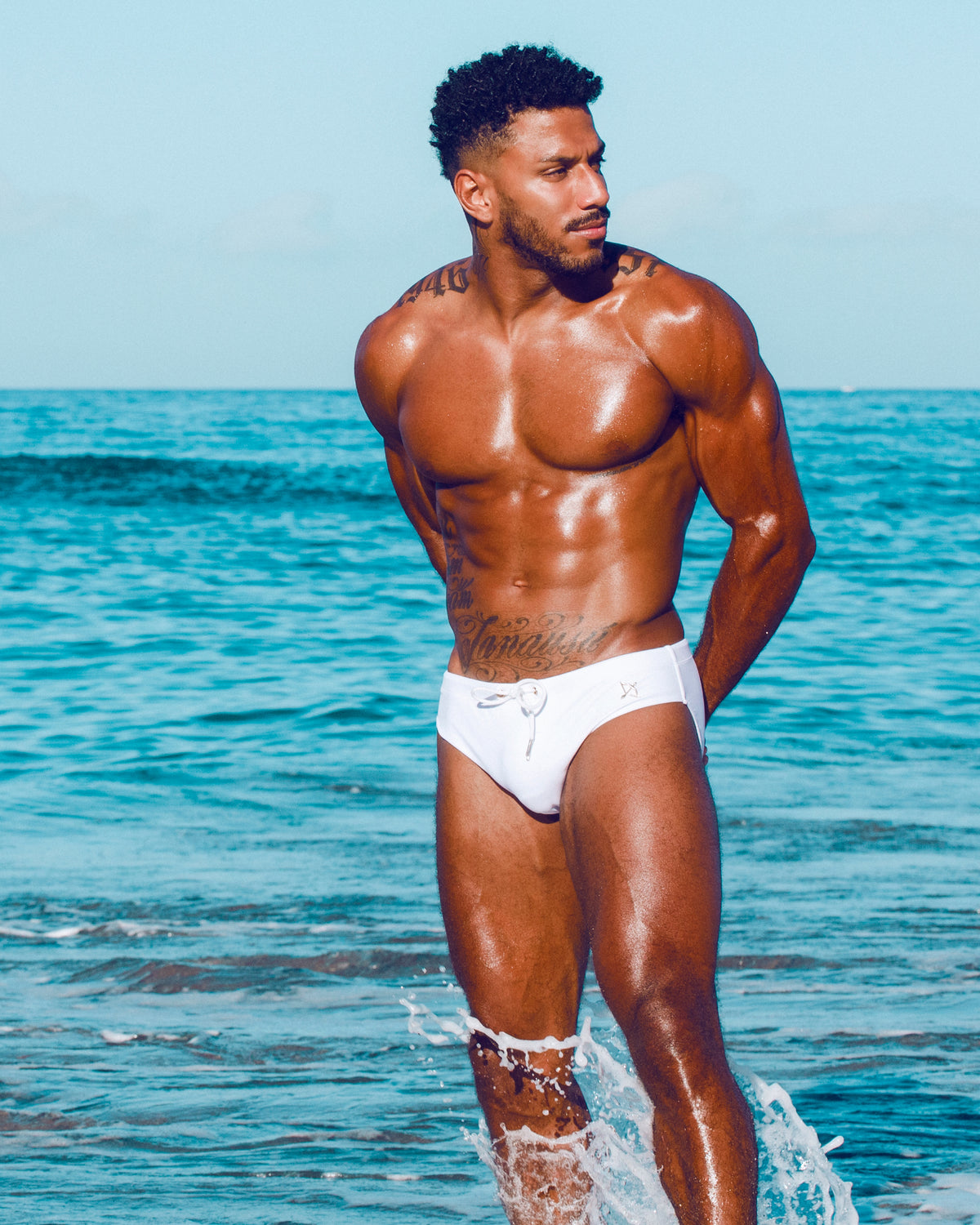 Apollo Swim Brief | Salt | Crisp White, Sculpted Fit