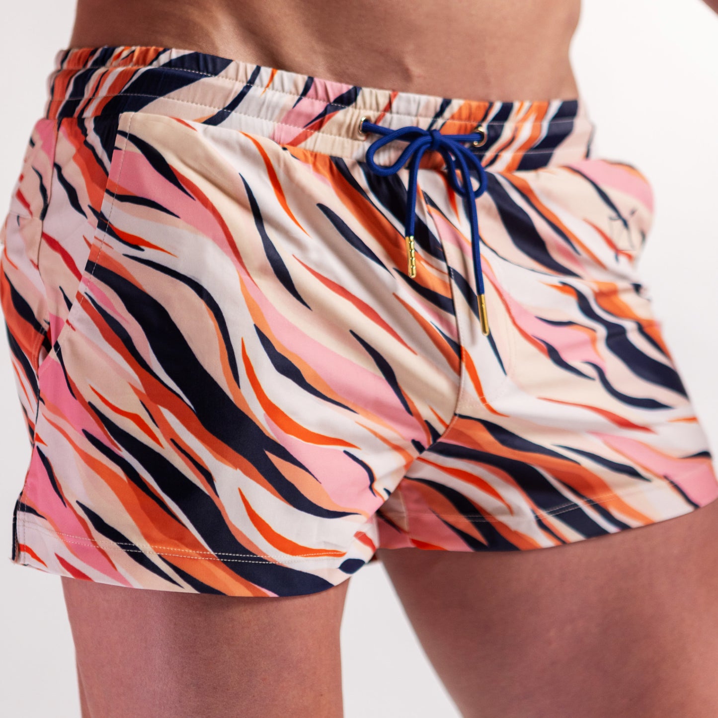 Mens Swim Short 3" | Pink Tiger Print