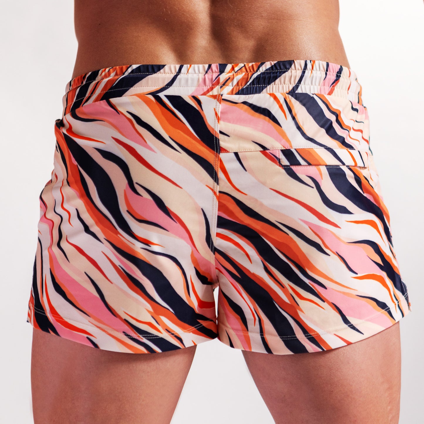 Mens Swim Short 3" | Pink Tiger Print