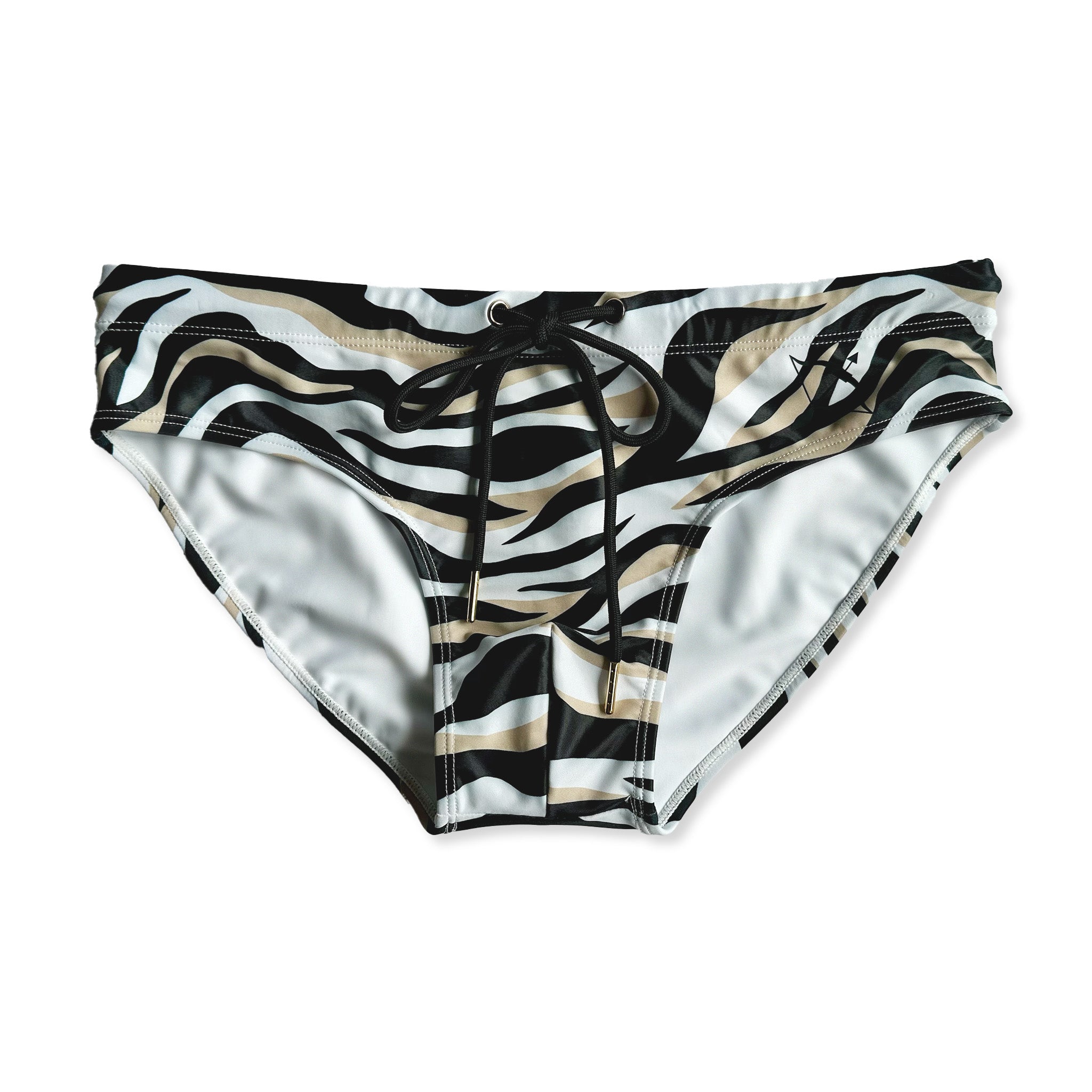 Mens swimwear brief in zebra print