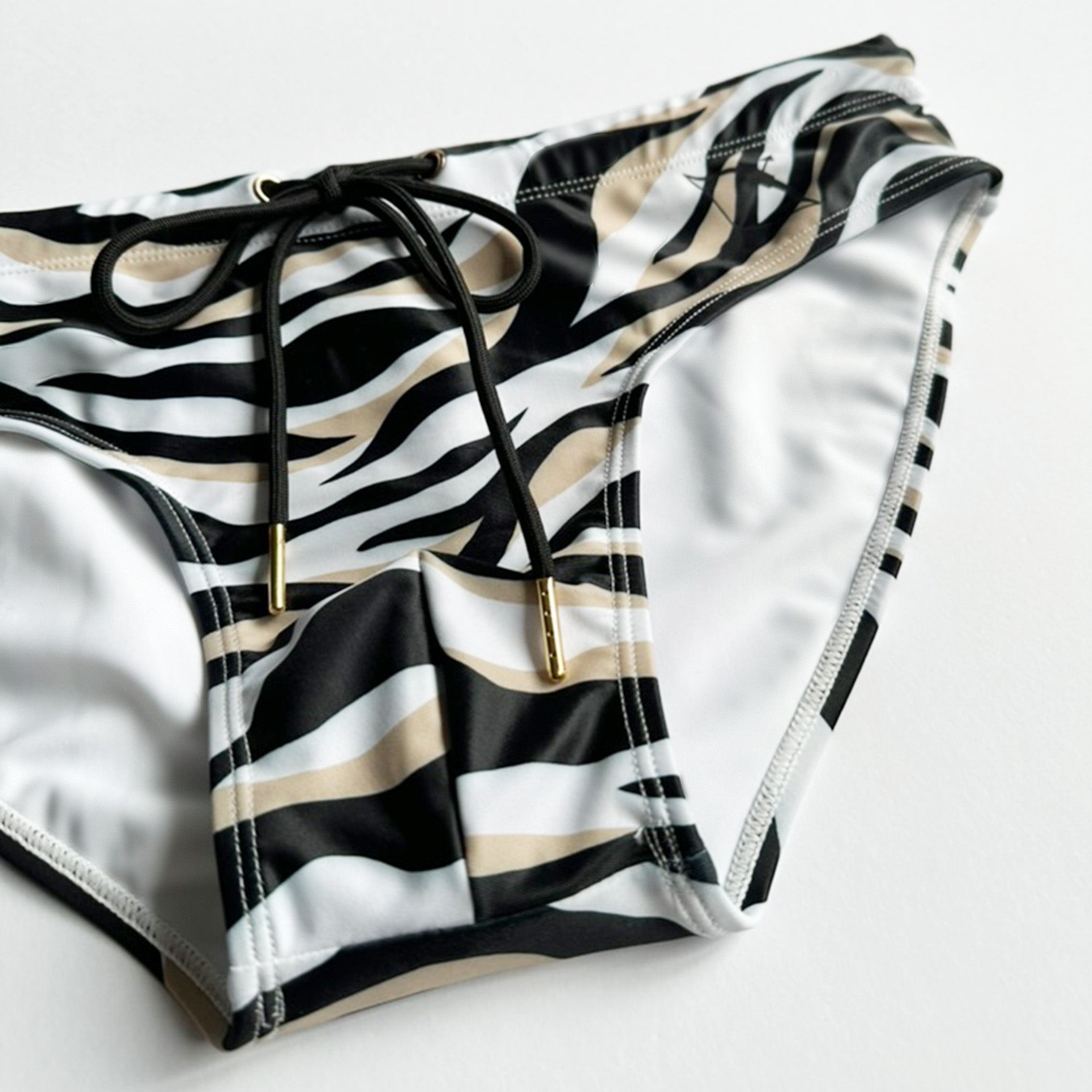 Mens swimwear brief in zebra print