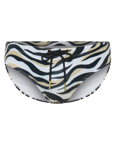 Bow Swim Brief | Zebra Print