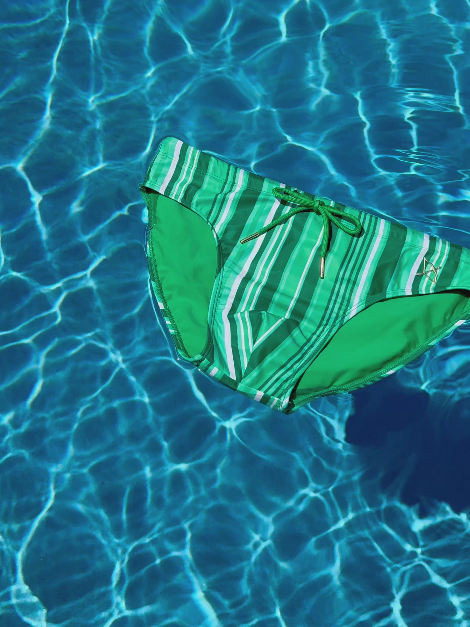 Bow Swim Brief | Decoded Stripe Green